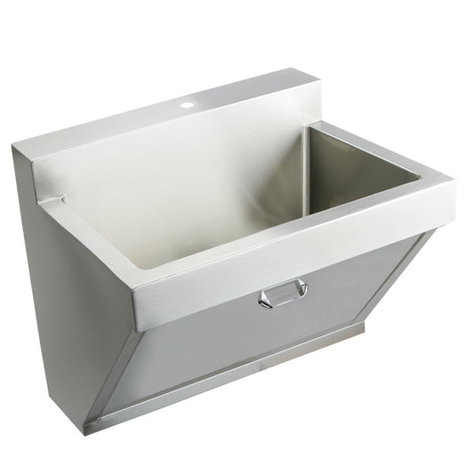 Just Manufacturing J7701-NF-J Stainless Steel 30" x 23" x 11" Wall Hung Single Bowl 1-Hole Surgeon Scrub Sink