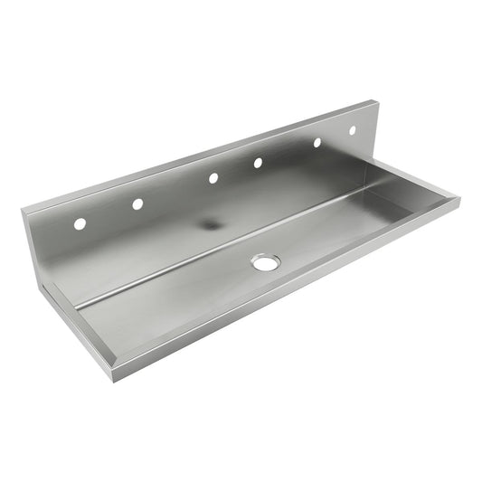 Just Manufacturing JADA6020S-J Stainless Steel 60" x 20" x 16" Wall Hung Multi-Station Surgeon Scrub ADA Sink Kit
