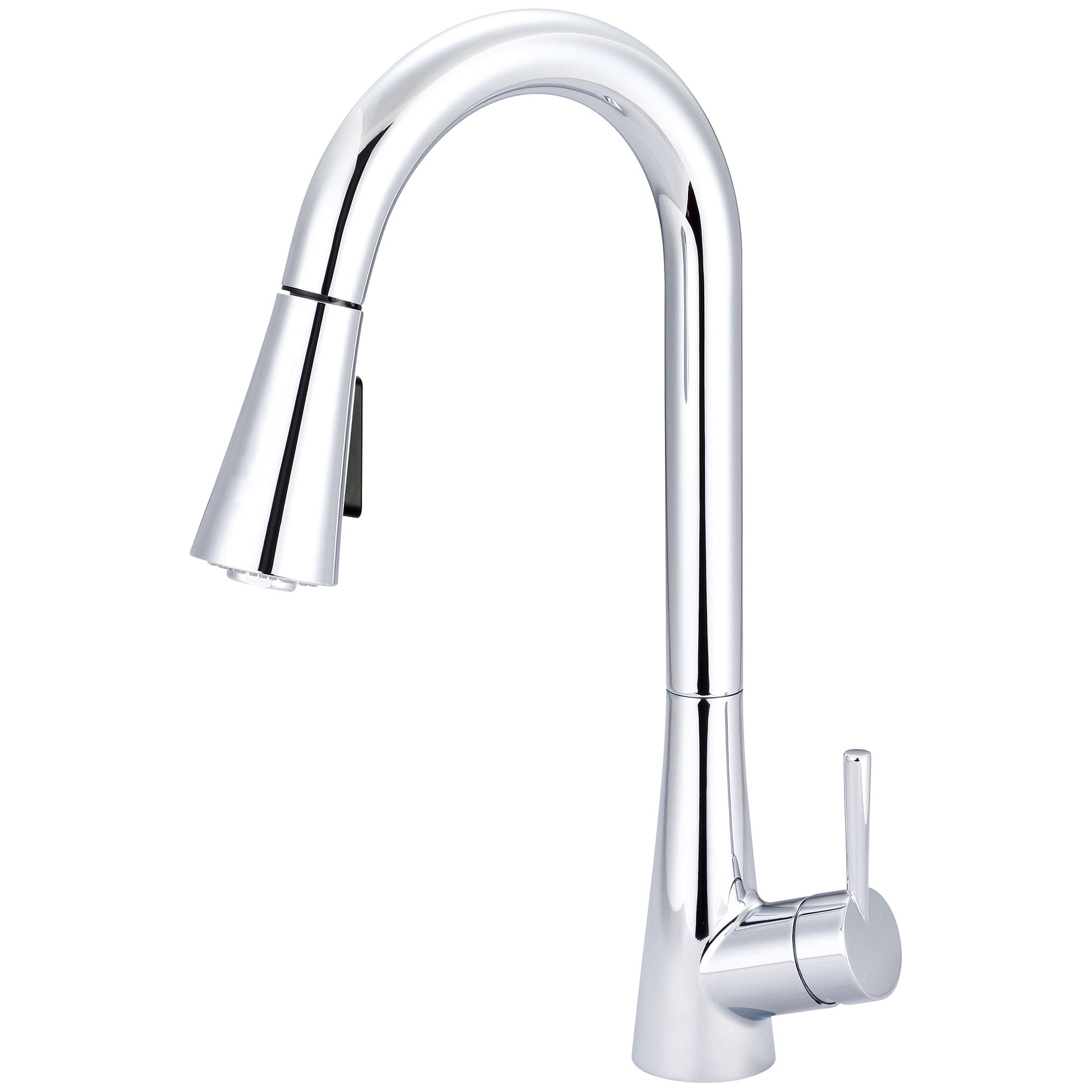 Olympia K-5020 KITCHEN-1 OR 3 HOLE SINGLE LVR HDL GOOSENECK SPT W/PULL-DOWN SPRAY HEAD 3/8" FLEX-CP