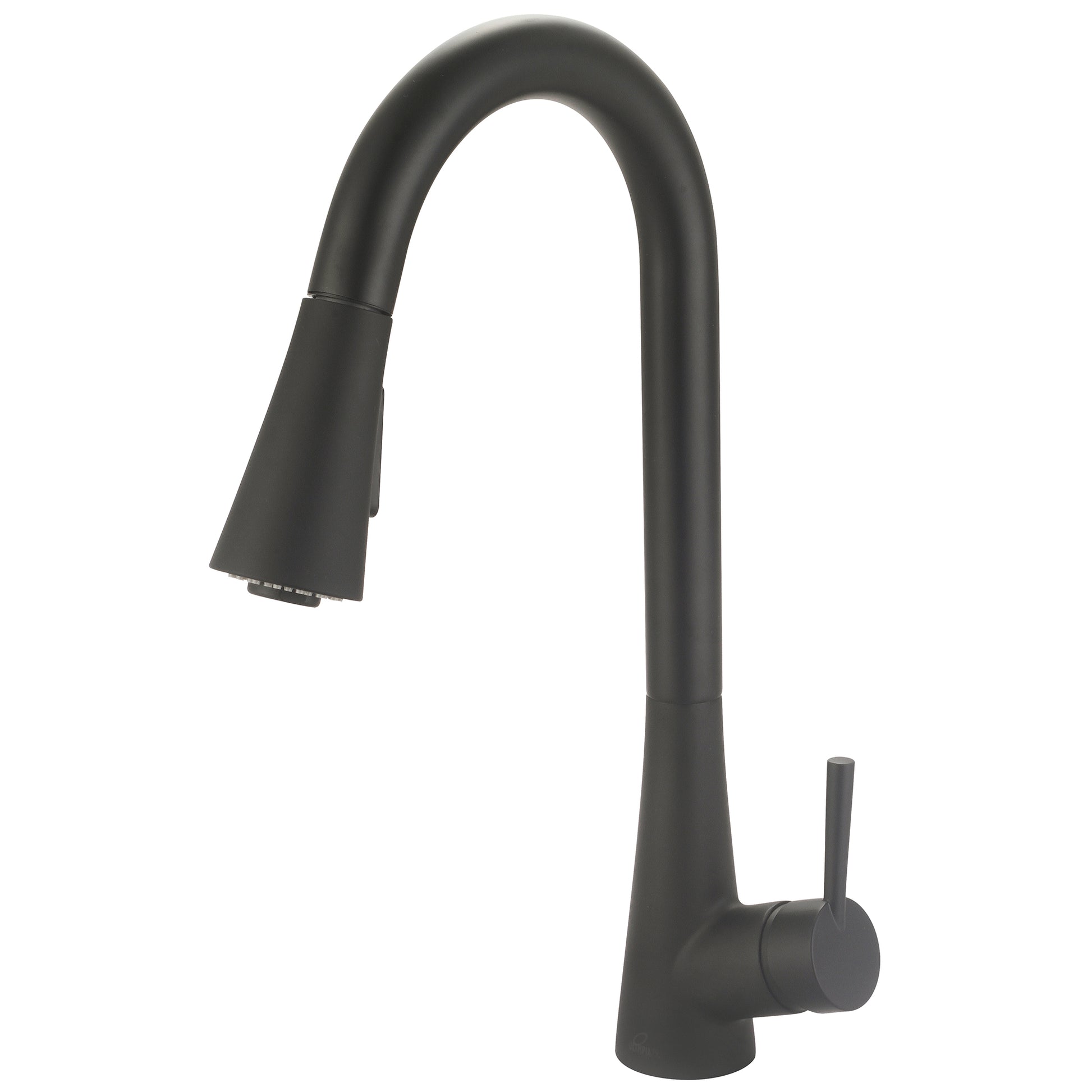 Olympia K-5020-MB KITCHEN-1 OR 3 HOLE SINGLE LVR HDL GOOSENECK SPT W/PULL-DOWN SPRAY HEAD 3/8" FLEX-MB