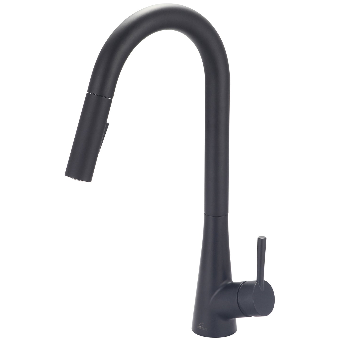 Olympia K-5025-MB KITCHEN-1 OR 3 HOLE SINGLE LVR HDL GOOSENECK SPT W/PULL-DOWN SPRAY HEAD 3/8" FLEX-MB