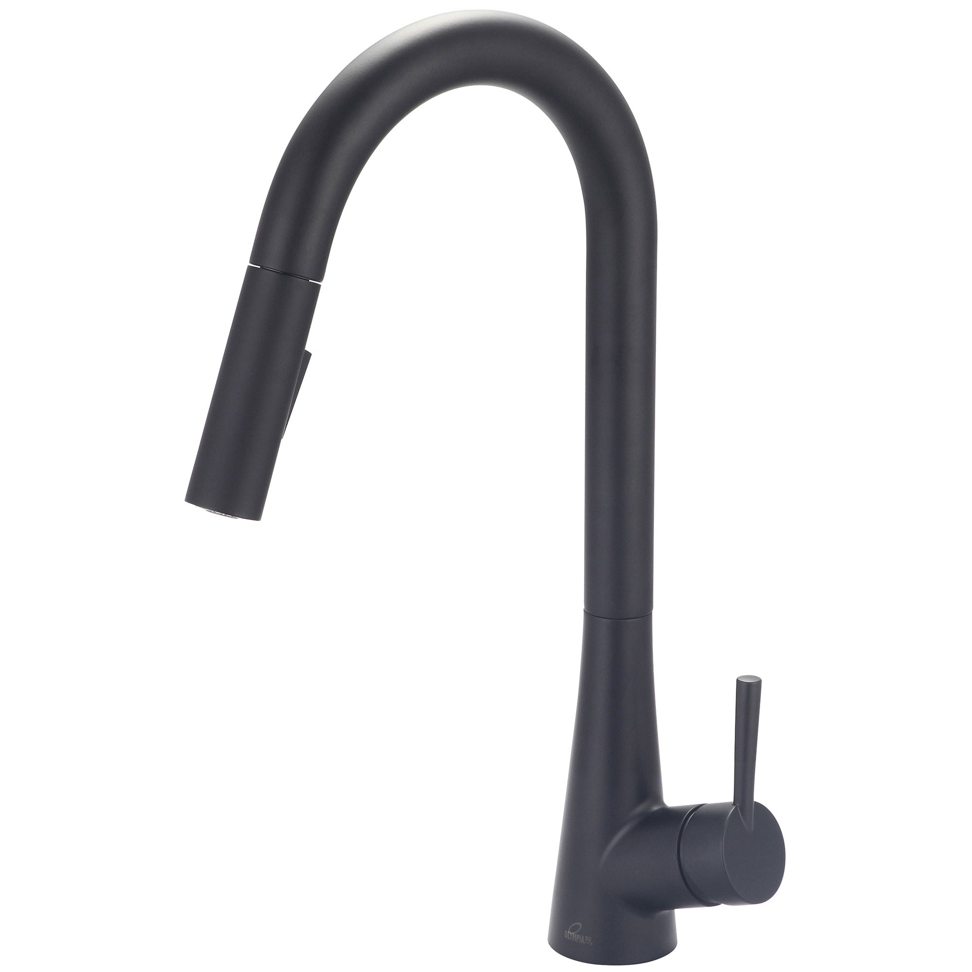 Olympia K-5025-MB KITCHEN-1 OR 3 HOLE SINGLE LVR HDL GOOSENECK SPT W/PULL-DOWN SPRAY HEAD 3/8" FLEX-MB