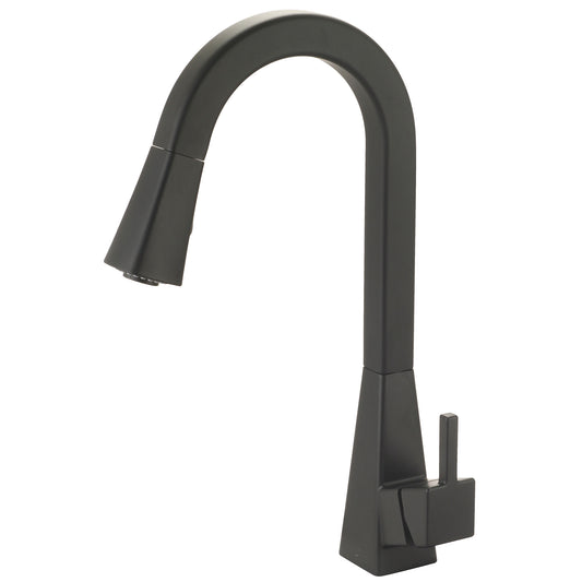 Olympia K-5060-MB KITCHEN-1 OR 3 HOLE SINGLE LVR HDL GOOSENECK SPT W/PULL-DOWN SPRAY HEAD 3/8" FLEX-MB