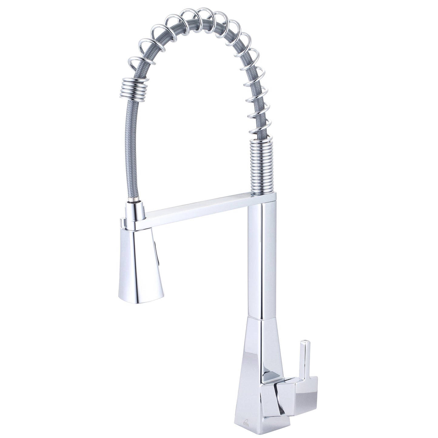 Olympia K-5070 KITCHEN-1 OR 3 HOLE SINGLE LVR HDL SPRING SWIVEL SPT W/PULL-DOWN SPRAY HEAD 3/8" FLEX-CP