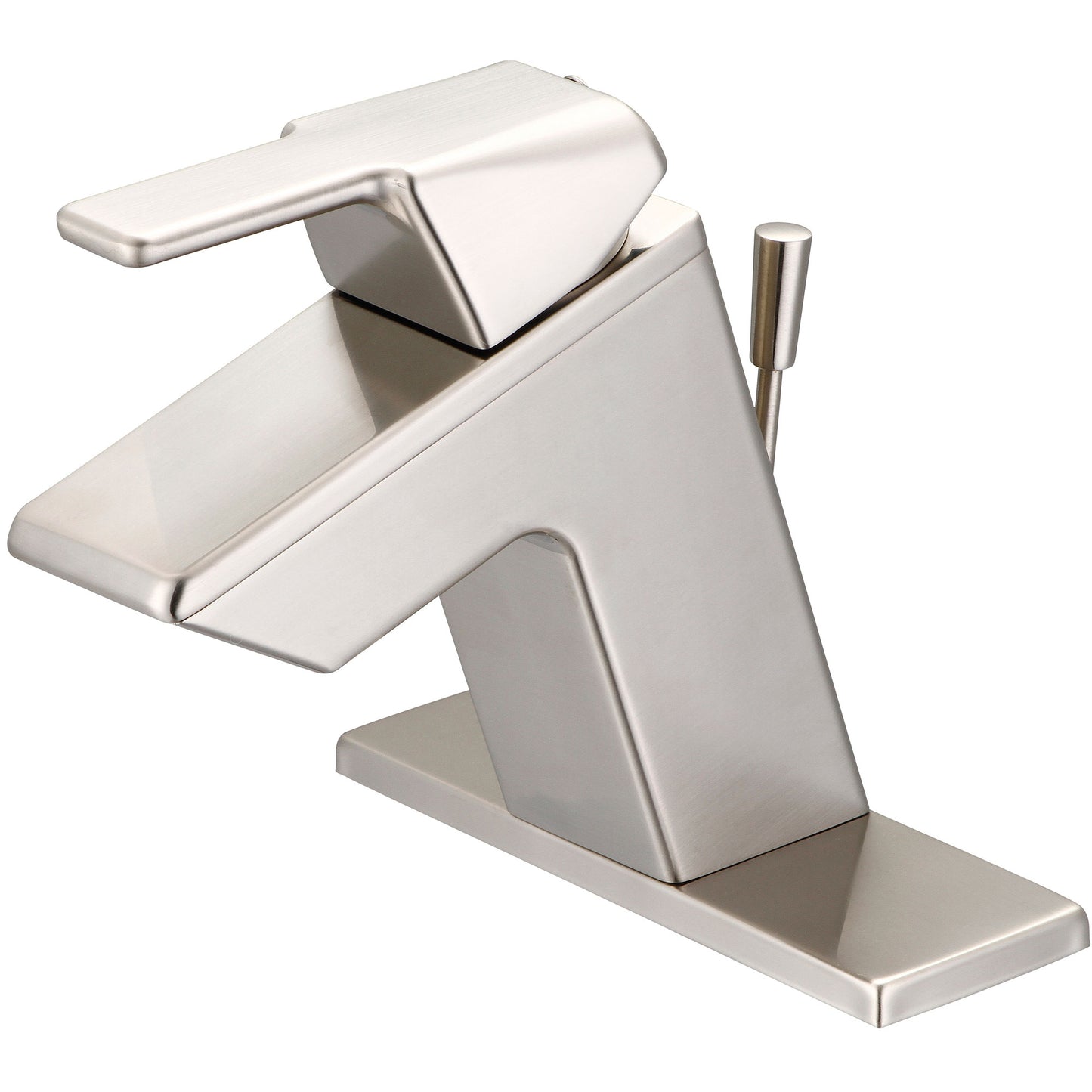 Olympia L-6012-WD-BN LAV-1 OR 3 HOLE SINGLE LVR HDL W/BRASS POP-UP DRAIN DECK PLATE 3/8" FLEX-PVD BN