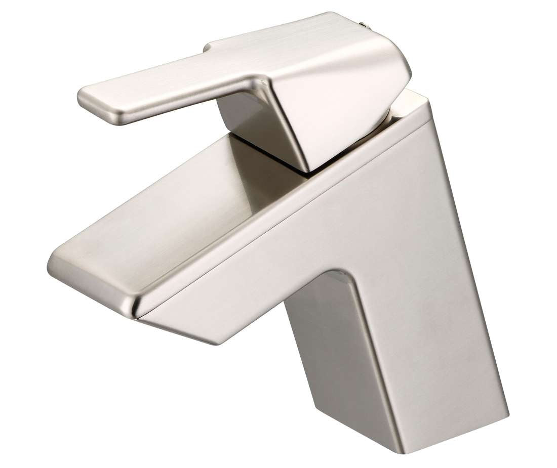 Olympia L-6013-BN LAV-1-HOLE SINGLE LVR HDL W/PUSH DOWN DRAIN WITH OVERFLOW 3/8" FLEX-PVD BN