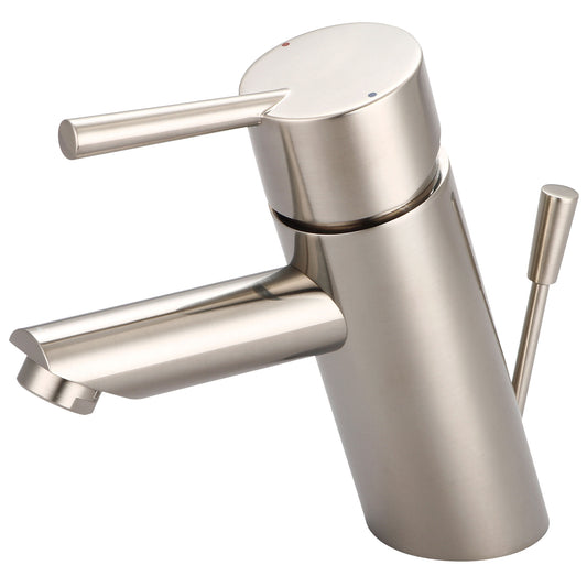 Olympia L-6052-BN LAV-1-HOLE SINGLE LVR HDL W/BRASS POP-UP DRAIN 3/8" FLEX-PVD BN