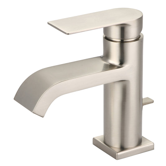 Olympia L-6092-BN LAV-1-HOLE SINGLE LVR HDL W/BRASS POP-UP DRAIN 3/8" FLEX-PVD BN