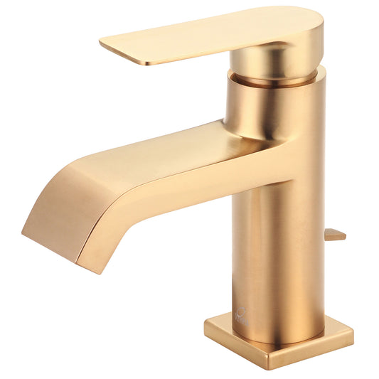 Olympia L-6092-BG LAV-1-HOLE SINGLE LVR HDL W/BRASS POP-UP DRAIN 3/8" FLEX-PVD BG