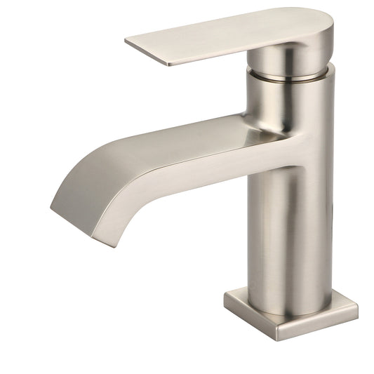 Olympia L-6095-BN LAV-1-HOLE SINGLE LVR HDL W/50/50 PUSH DOWN DRAIN WITH OVERFLOW 3/8" FLEX-PVD BN