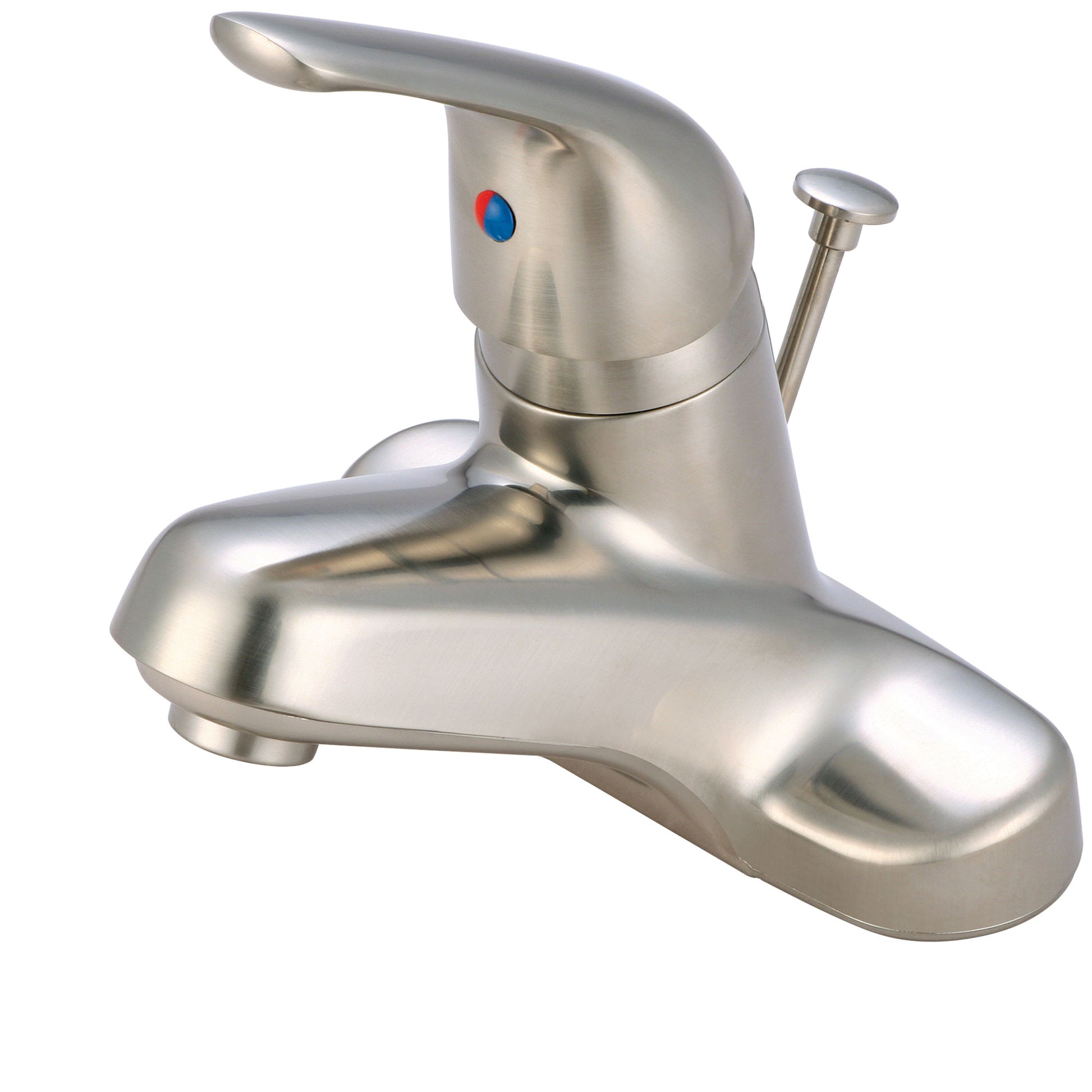 Olympia L-6160H-BN LAV-4" SINGLE METAL LVR HDL W/3/8" SS FLEX W/50/50 POP-UP DRAIN-PVD BN