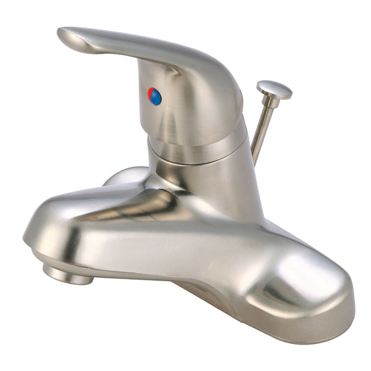 Olympia L-6162-BN LAV-4" SINGLE METAL LVR HDL W/BRASS POP-UP DRAIN-PVD BN