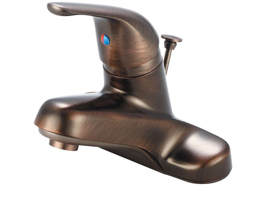 Olympia L-6162-ORB LAV-4" SINGLE METAL LVR HDL W/BRASS POP-UP DRAIN-ORB