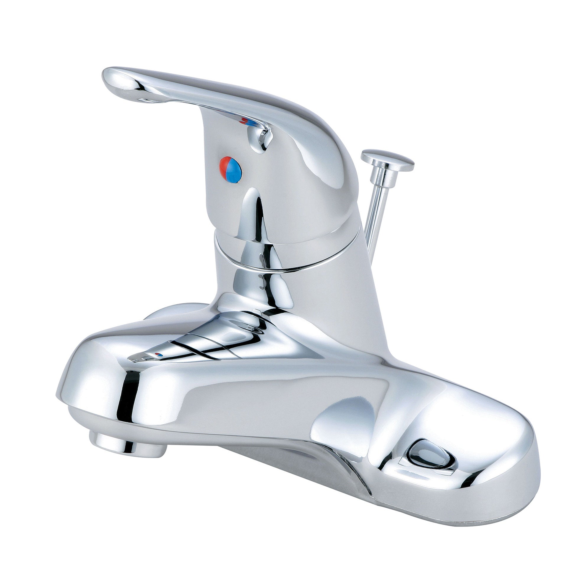 Olympia L-6162H LAV-4" SINGLE METAL LVR HDL W/3/8" SS FLEX W/BRASS POP-UP DRAIN-CP
