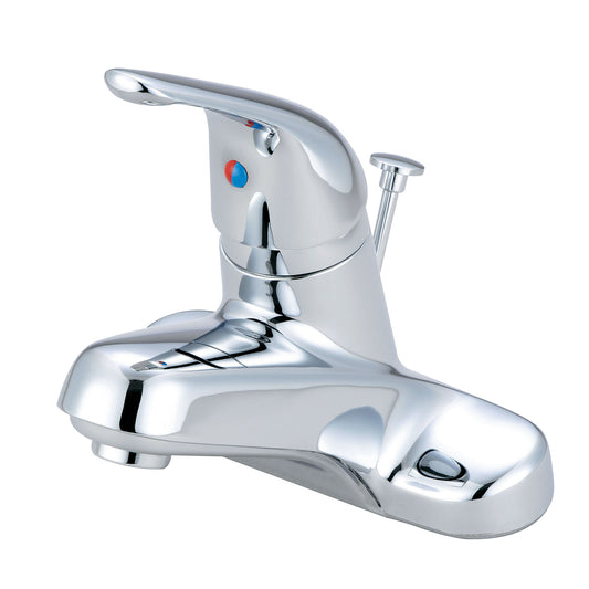 Olympia L-6162H LAV-4" SINGLE METAL LVR HDL W/3/8" SS FLEX W/BRASS POP-UP DRAIN-CP