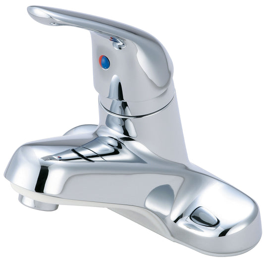 Olympia L-6164 LAV-4" SINGLE METAL LVR HDL WITH POP-UP HOLE COVER-CP
