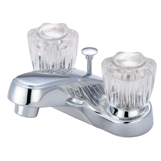 Olympia L-7222 LAV-4" TWO ACRYLIC HDL W/BRASS POP-UP DRAIN-CP