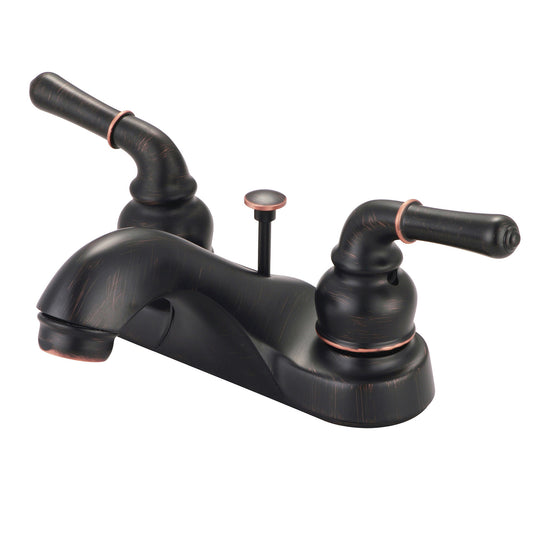 Olympia L-7242-MZ LAV-4" TWO LVR HDL W/BRASS POP-UP DRAIN-MZ