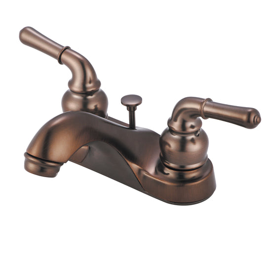Olympia L-7242-ORB LAV-4" TWO LVR HDL W/BRASS POP-UP DRAIN-ORB