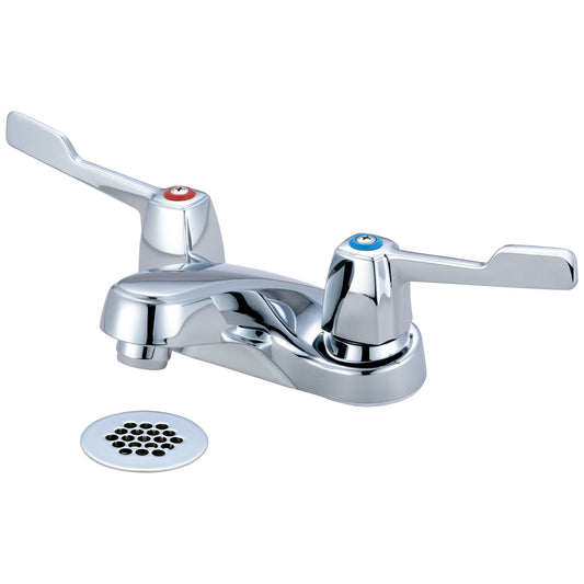 Olympia L-7251G LAV-4" TWO ADA WRIST BLADE HDL W/POP-UP HOLE COVER W/BRASS GRID DRAIN-CP