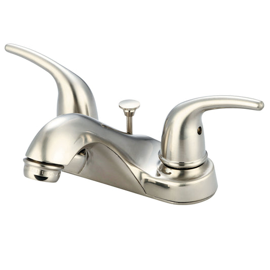 Olympia L-7272-BN LAV-4" TWO LVR HDL W/BRASS POP-UP DRAIN-PVD BN