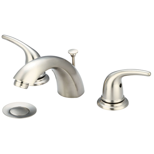 Olympia L-7372-BN LAV-4"-16" TWO LVR HDL W/BRASS POP-UP DRAIN 3/8" FLEX-PVD BN