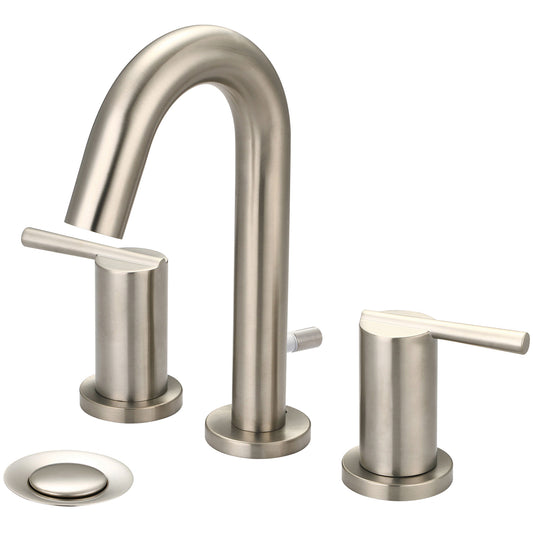 Olympia L-7422-BN LAV-4"-16" TWO LVR HDL W/BRASS POP-UP DRAIN 3/8" FLEX-PVD BN