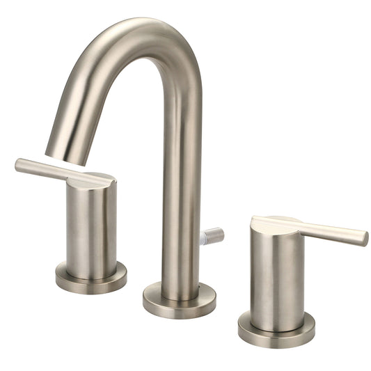 Olympia L-7420-BN LAV-4"-16" TWO LVR HDL W/50/50 POP-UP DRAIN 3/8" FLEX-PVD BN