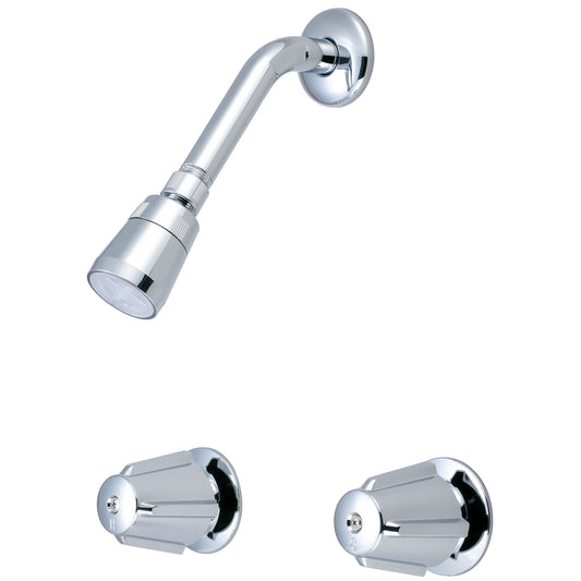 Olympia P-1212 SHOWER SET-8" TWO METAL ROUND HDL SINGLE FUNC SHWR-CP