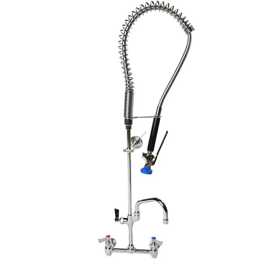 Fisher 48925  Pre-rinse Unit, Spring Style, 8" Backsplash Control Valve With EZ Install Adapters, Lever Handles, 14" Swing Spout