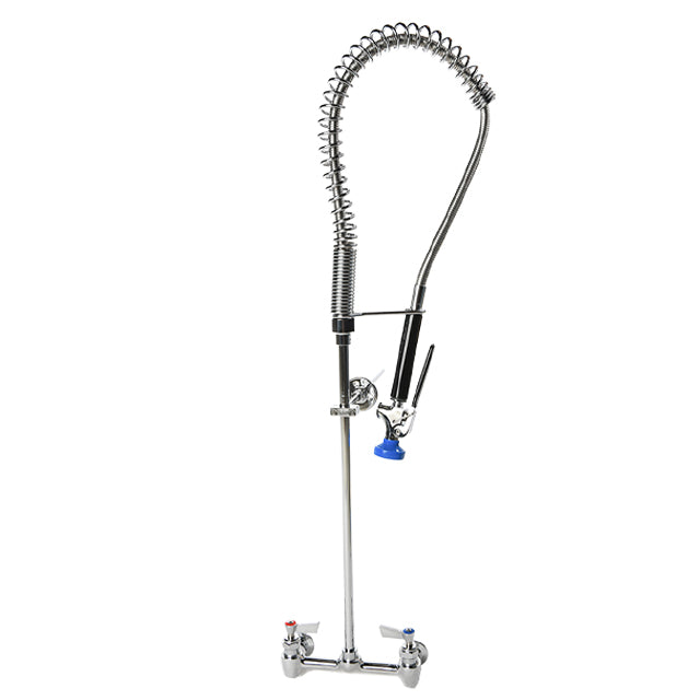 Fisher 52922 Stainless Steel  Pre-rinse Unit, Spring Style, 8" Backsplash Control Valve With EZ Install Adapters, Lever Handles