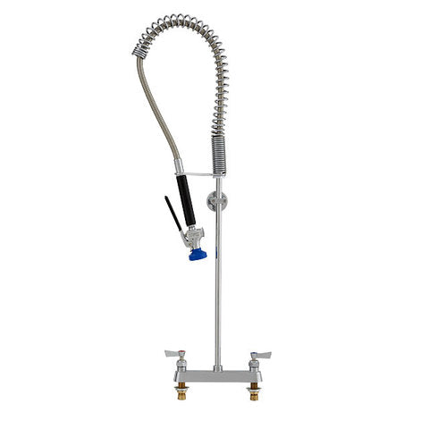 Fisher 68217 Stainless Steel  Pre-rinse Unit, Spring Style, 8" Deck Control Valve, Lever Handles