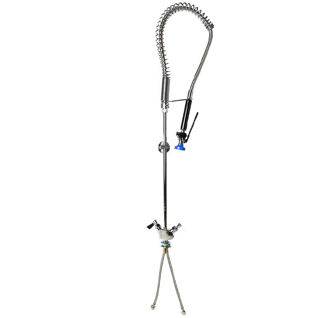 Fisher 53007 Stainless Steel  Pre-rinse Unit, Spring Style, Single Deck, Dual Control Valve, Lever Handles