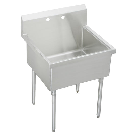 Just Manufacturing SB136-0-J Stainless Steel 39" x 27-1/2" x 14" Floor Mount Single Compartment 0-Hole Scullery Sink