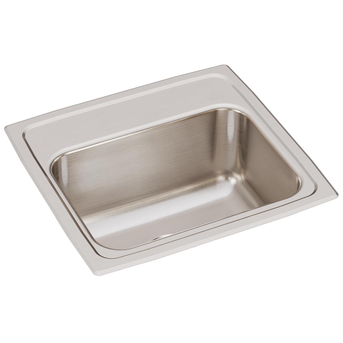 Just Manufacturing SL1617A0-J Stainless Steel 17" x 16" x 7-5/8" 0-Hole Single Bowl Drop-in Sink