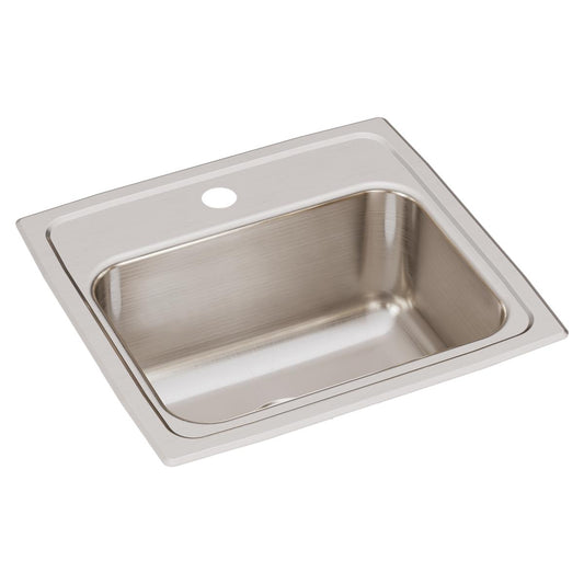Just Manufacturing SL1617A1-J Stainless Steel 17" x 16" x 7-5/8" 1-Hole Single Bowl Drop-in Sink