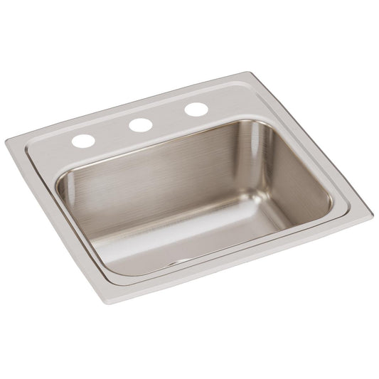 Just Manufacturing SL1617A3-J Stainless Steel 17" x 16" x 7-5/8" 3-Hole Single Bowl Drop-in Sink