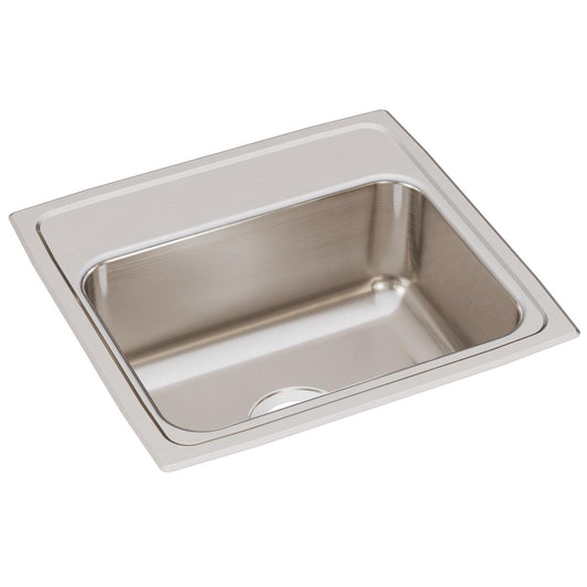 Just Manufacturing SL17519A0-J Stainless Steel 19" x 18" x 7-5/8" 0-Hole Single Bowl Drop-in Sink