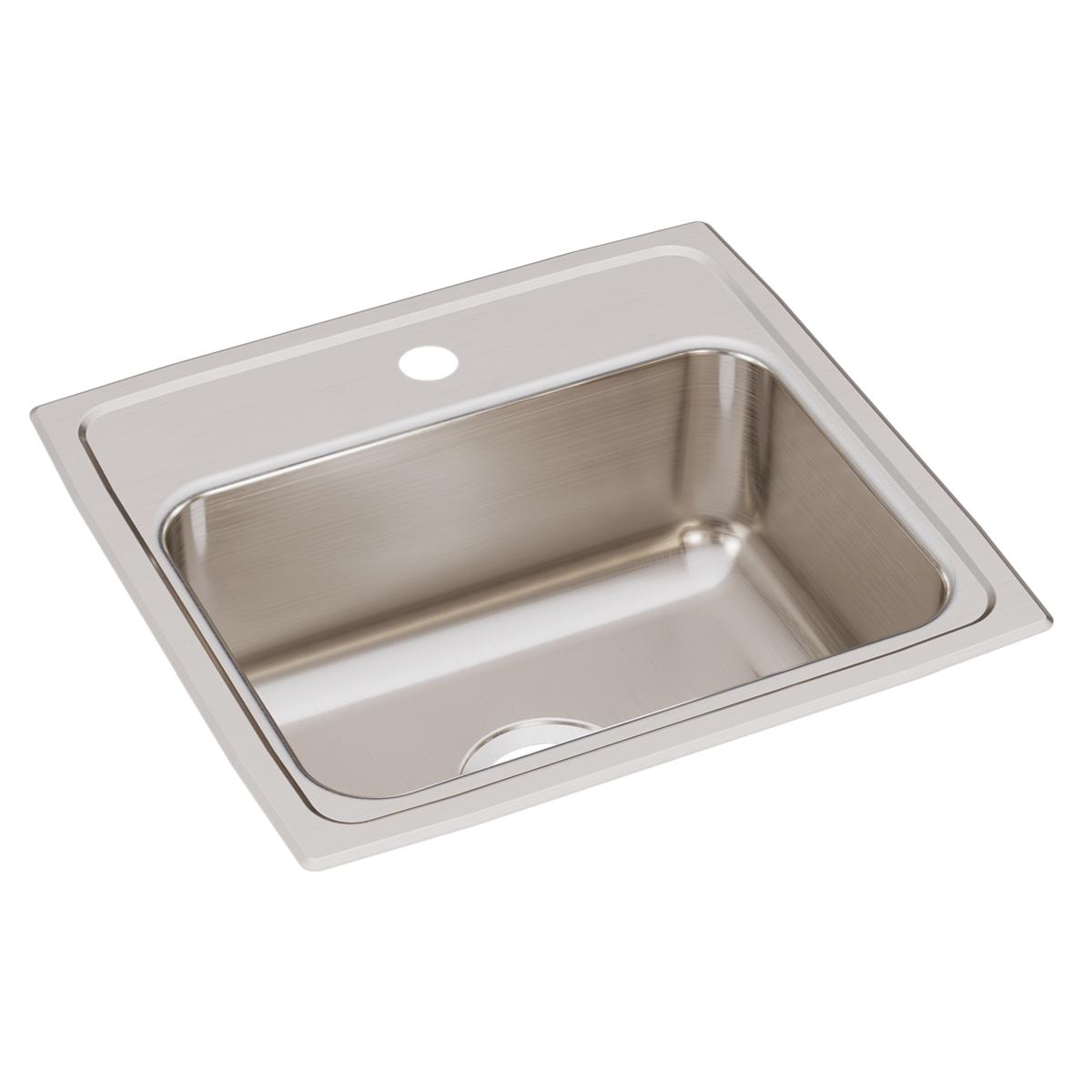 Just Manufacturing SL17519A1-J Stainless Steel 19" x 18" x 7-5/8" 1-Hole Single Bowl Drop-in Sink