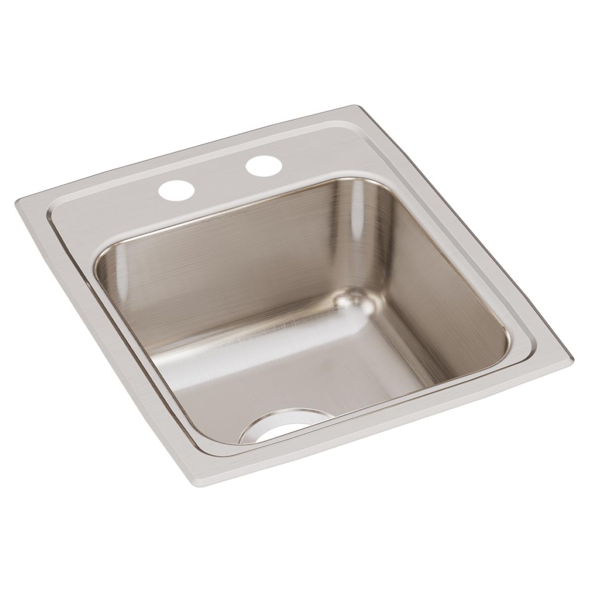Just Manufacturing SL1815A1MR2-J Stainless Steel 15" x 17-1/2" x 7-5/8" MR2-Hole Single Bowl Drop-in Prep Sink