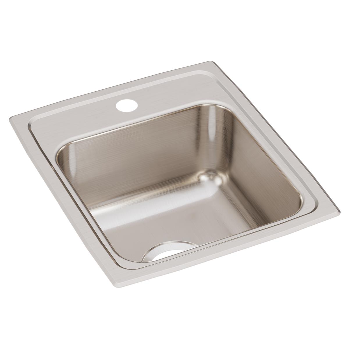 Just Manufacturing SL1815A1-J Stainless Steel 15" x 17-1/2" x 7-5/8" 1-Hole Single Bowl Drop-in Prep Sink