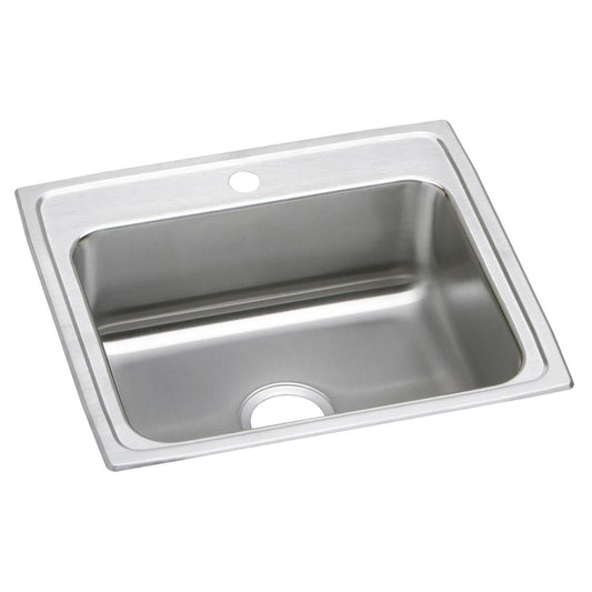 Just Manufacturing SL1921A1-J Stainless Steel 22" x 19-1/2" x 7-5/8" 1-Hole Single Bowl Drop-in Sink