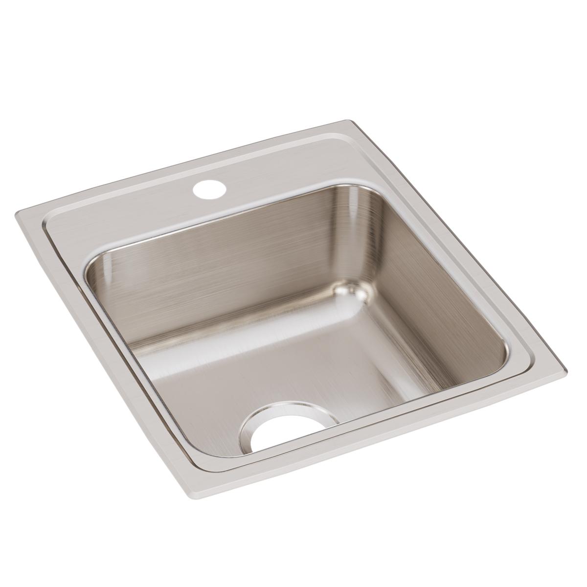 Just Manufacturing SL2017A1-J Stainless Steel 17" x 20" x 7-5/8" 1-Hole Single Bowl Drop-in Sink