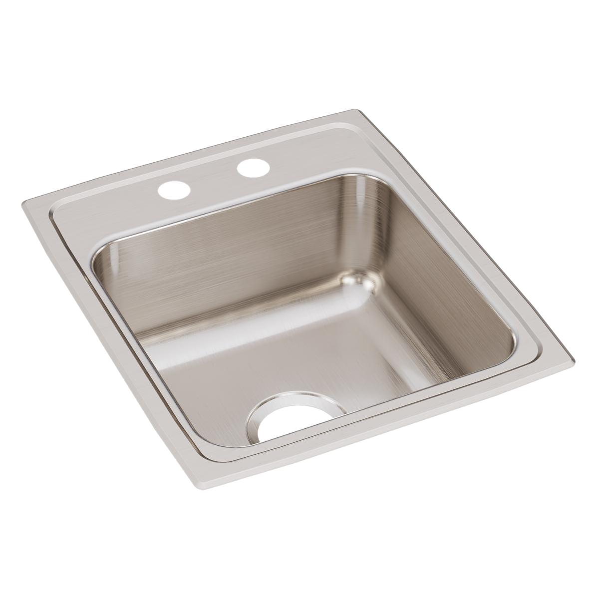 Just Manufacturing SL2017A2-J Stainless Steel 17" x 20" x 7-5/8" 2-Hole Single Bowl Drop-in Sink