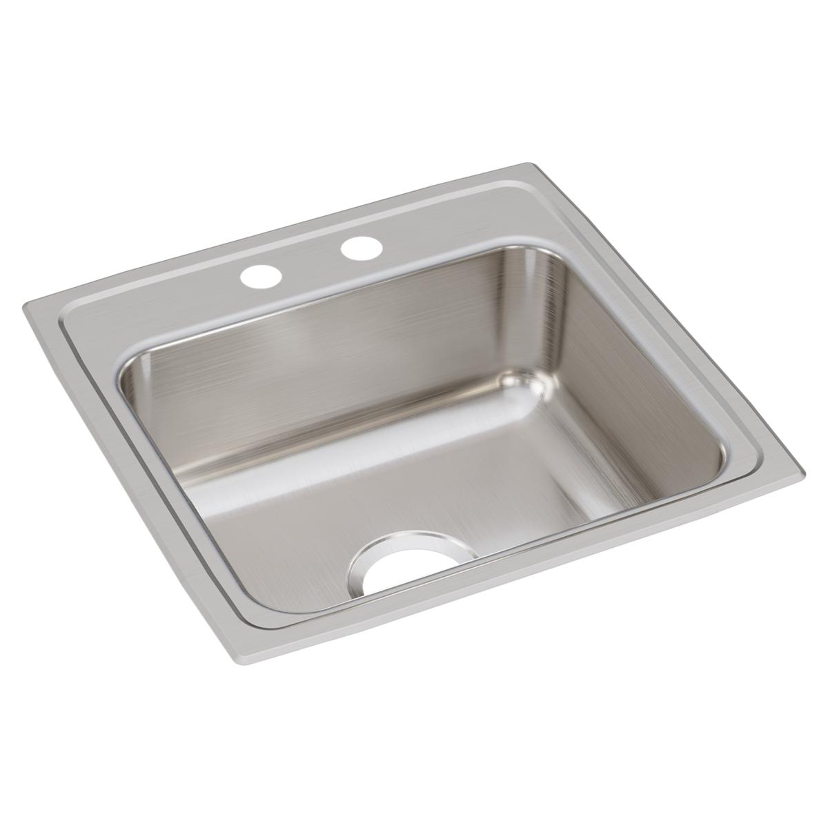 Just Manufacturing SL2019A2-J Stainless Steel 19-1/2" x 19" x 7-1/2" 2-Hole Single Bowl Drop-in Sink