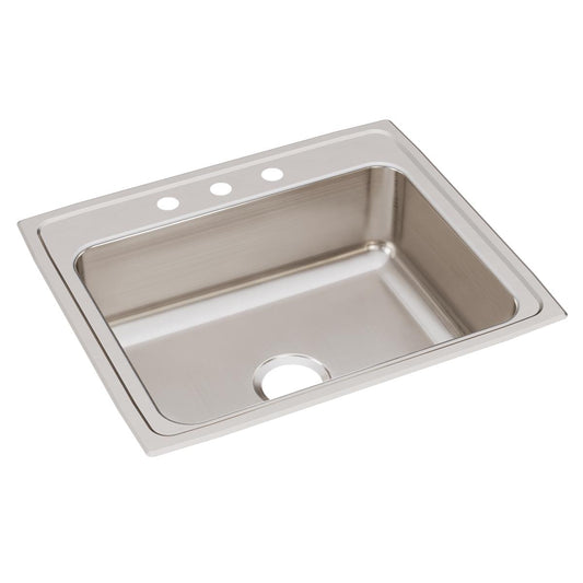 Just Manufacturing SL2125A3-J Stainless Steel 25" x 21-1/4" x 7-7/8" 3-Hole Single Bowl Drop-in Sink