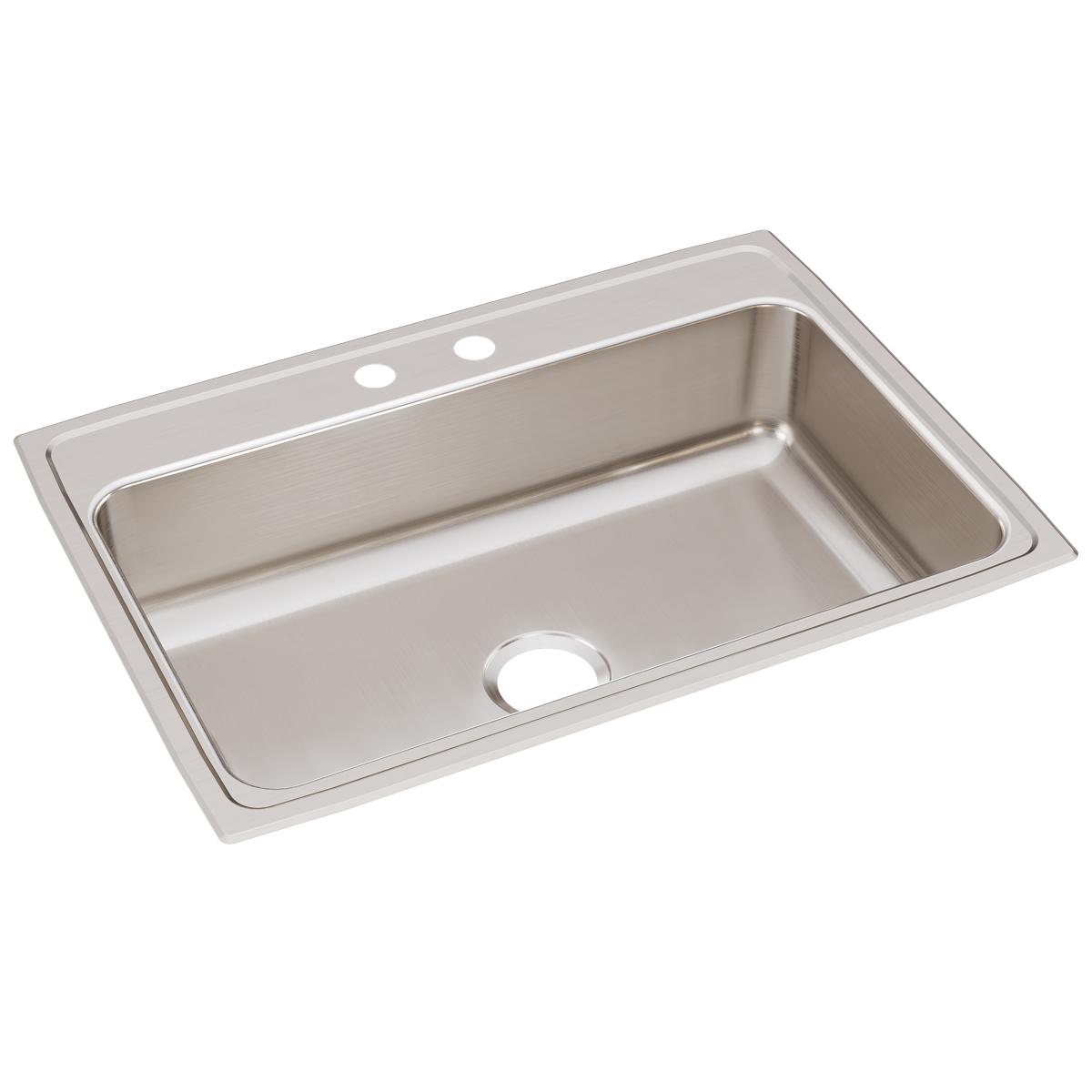 Just Manufacturing SL2131A2-J SS 31" x 22" x 7-5/8" 2-Hole Single Bowl Drop-in Sink