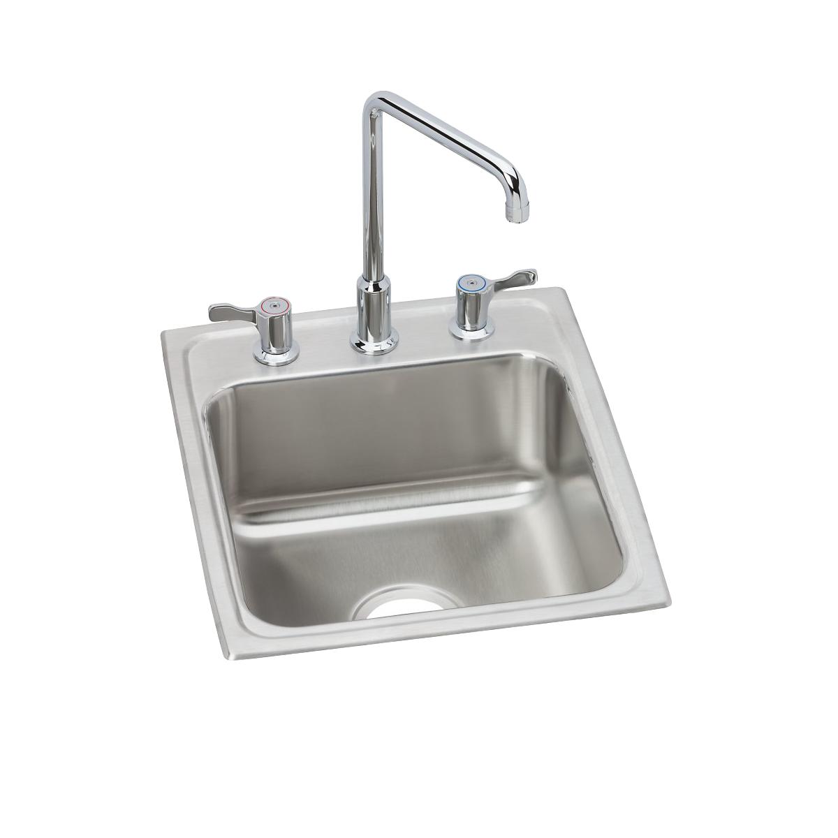 Just Manufacturing SLADA2217A602-J Stainless Steel 17" x 22" x 6" 2-Hole Single Bowl Drop-in ADA Sink