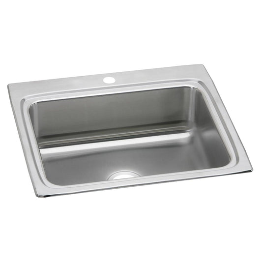 Just Manufacturing SL2225A1-J Stainless Steel 25" x 22" x 8-1/8" 1-Hole Single Bowl Drop-in Sink
