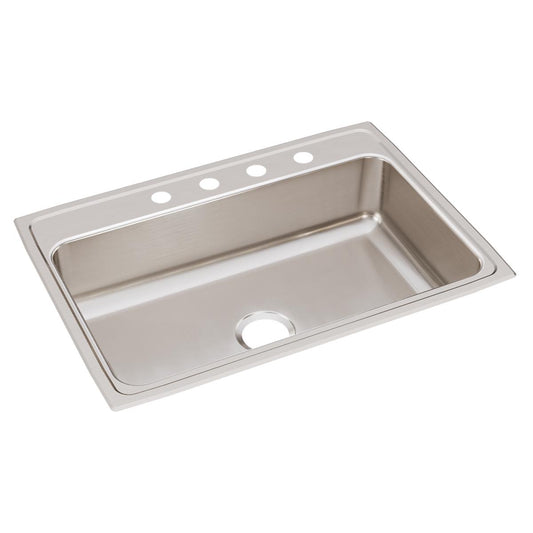 Just Manufacturing SL2231A4-J Stainless Steel 31" x 22" x 7-5/8" 4-Hole Single Bowl Drop-in Sink